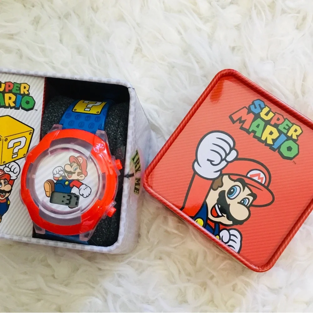 Super Mario Digital Watch with Red and Blue Strap
